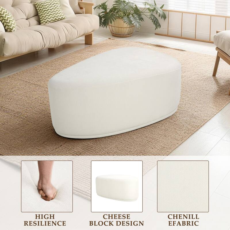 Modern Triangular Upholstered Accent Ottoman