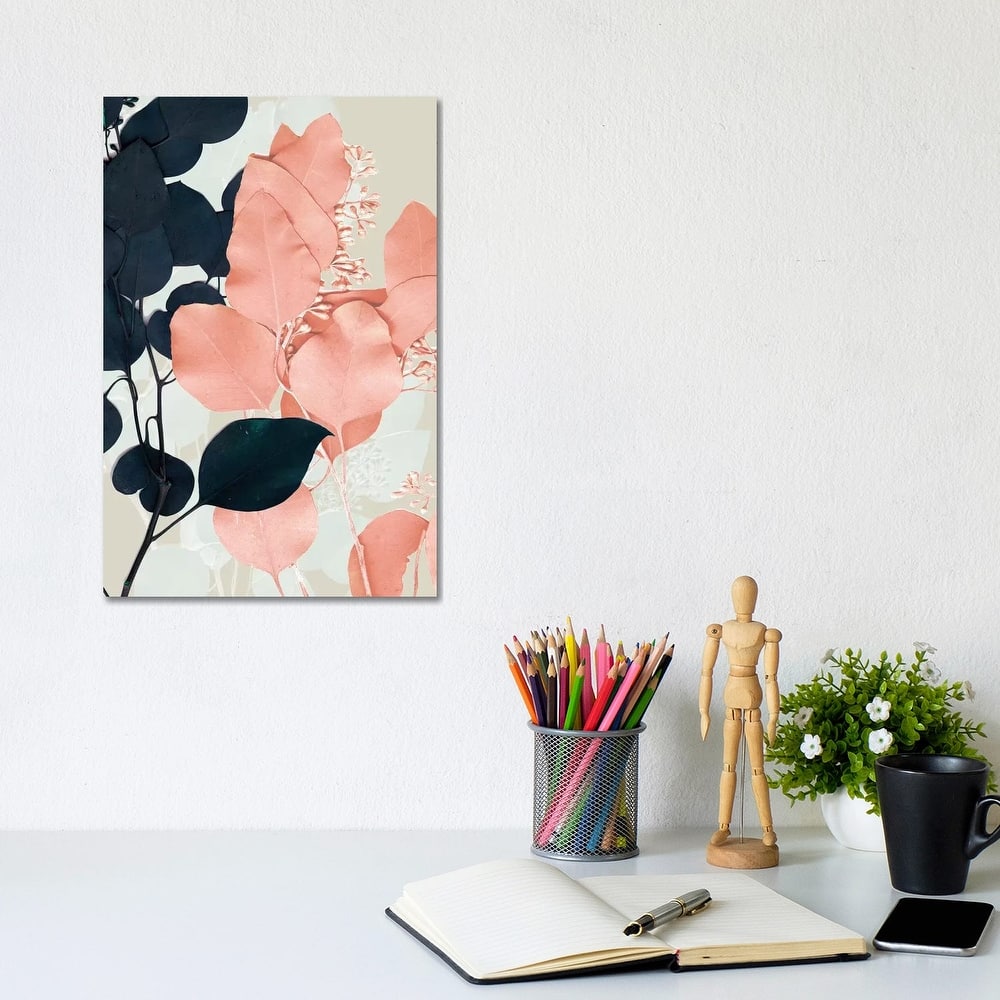 iCanvas "Indigo & Blush Leaves II" by Jennifer Goldberger Canvas Print