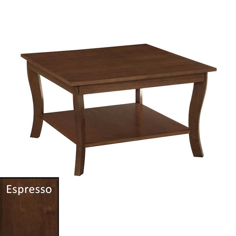 Convenience Concepts American Heritage Square Coffee Table with Shelf