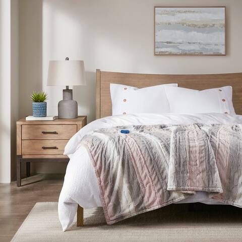 Beautyrest Marselle Oversized Faux Fur Heated Throw