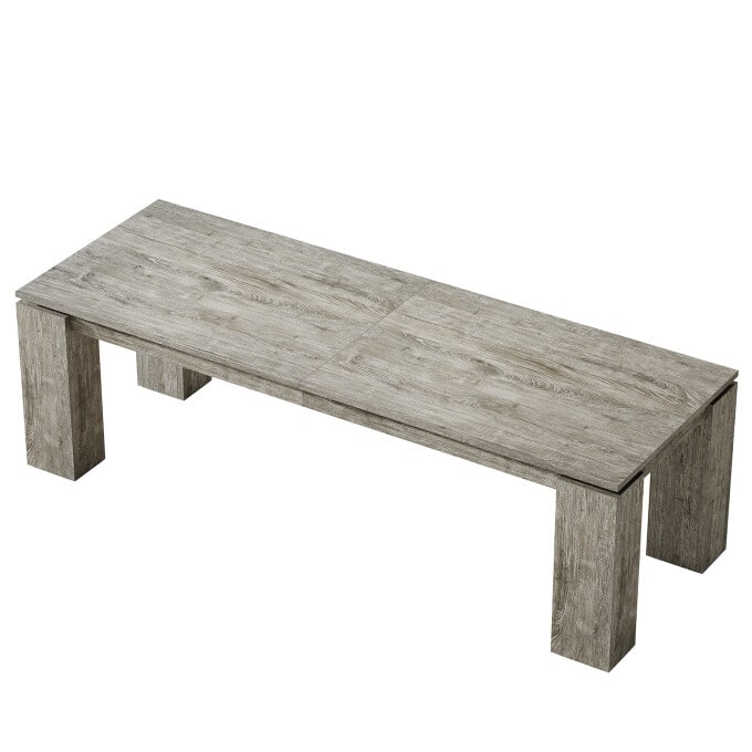 86-Inch Wood Dining Table, Industrial Modern Kitchen Table