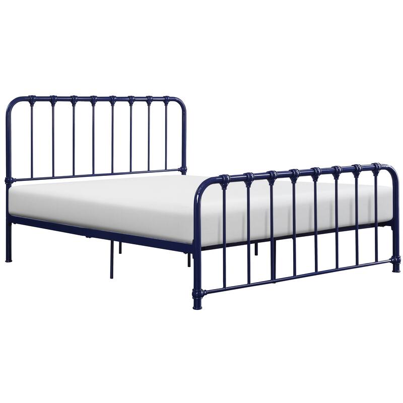 Nisky Platform Metal Bed - Navy Blue - Full