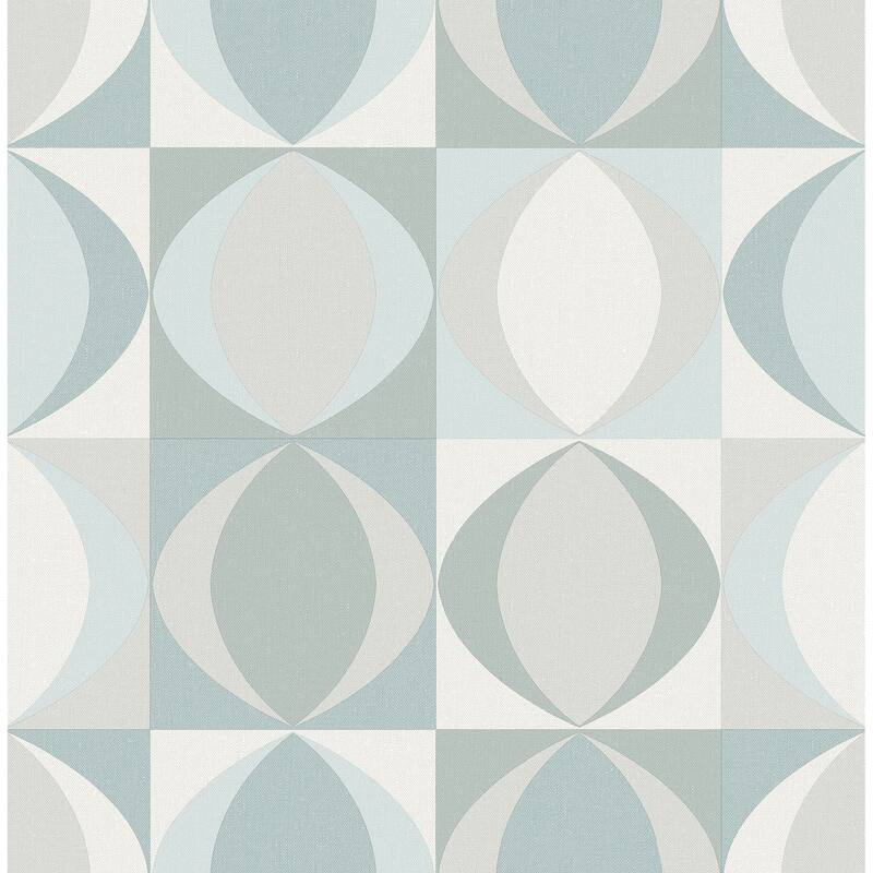 A-Street Prints Archer Light Blue Linen Geometric Wallpaper
