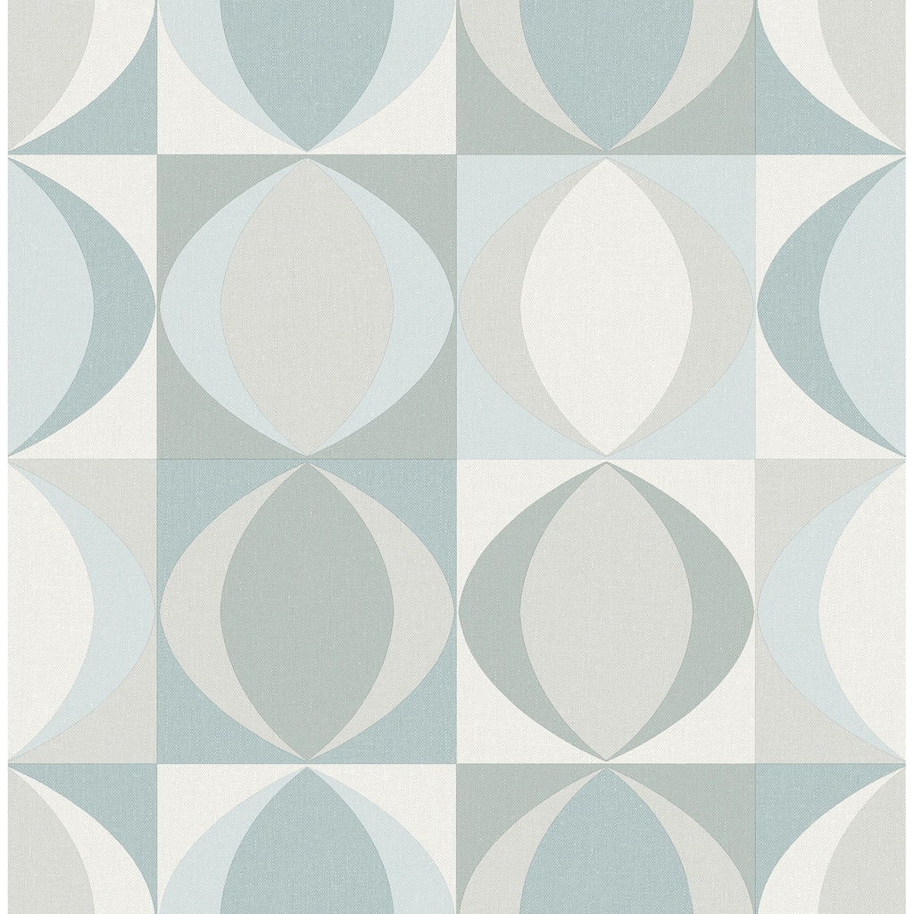 A-Street Prints Archer Light Blue Linen Geometric Wallpaper
