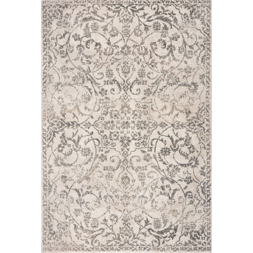 Domani Portland Classic Ivory Scroll Area Rug