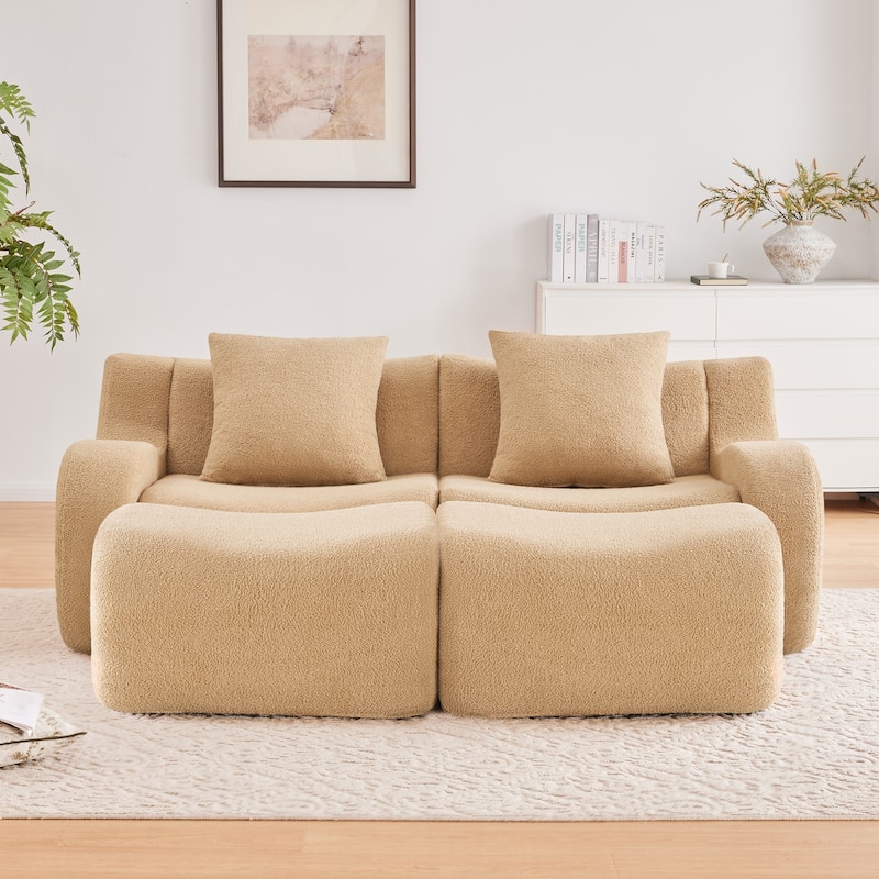GDF Studio - Fairford 2-Seat Modular Sofa with Chaise & Curved Armrests