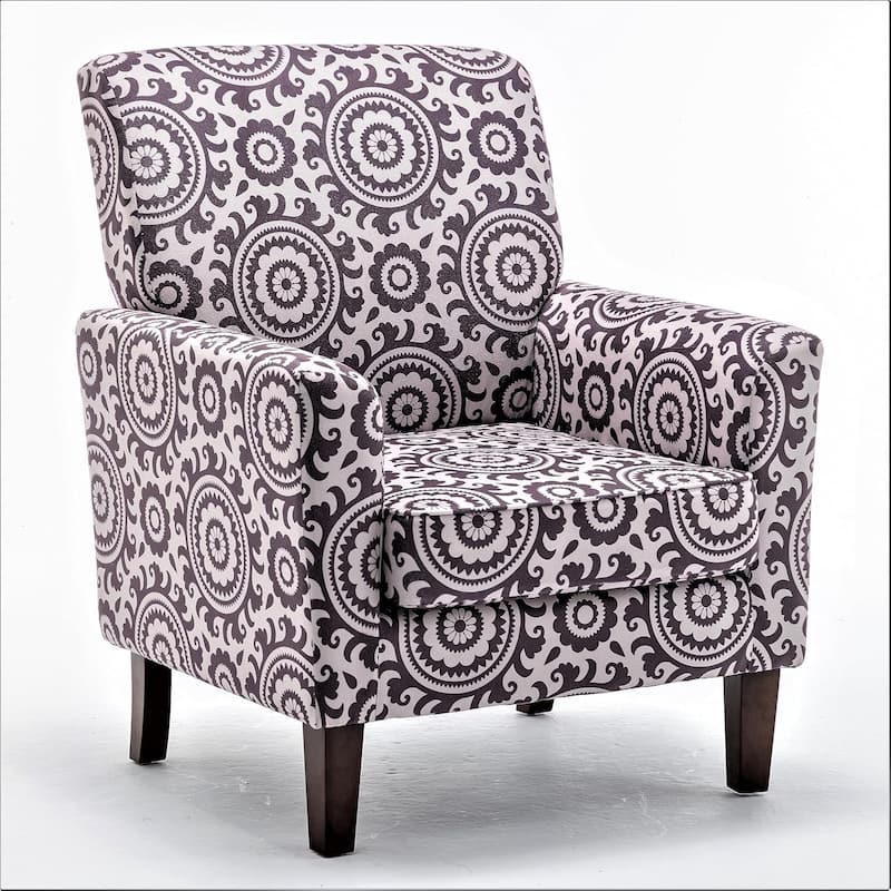 Contemporary Accent Arm Chair with Birch Wood Frame and Microfiber Upholstery - Purple