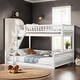 preview thumbnail 2 of 8, Twin XL over Queen Bunk Bed with Ladder and Guardrails, White