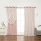 preview thumbnail 36 of 35, Aurora Home Star Punch Tulle Overlay Blackout Curtain Panel Pair