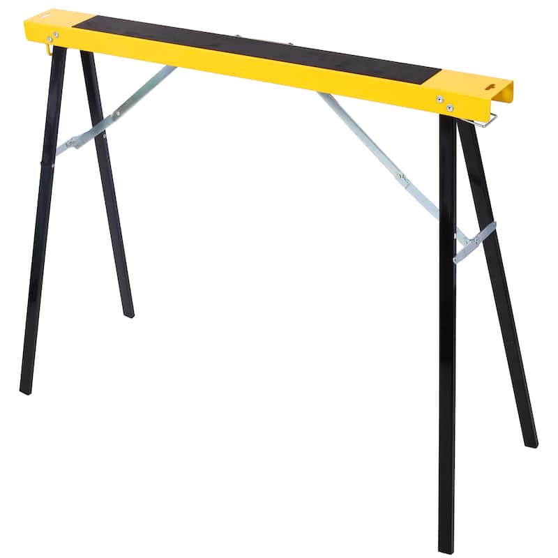 Saw Horses 2 Pack, Folding Portable Work Horse with Fast Open Legs, Convenient Handle, Heavy Duty Steel Sawhorse for Garage