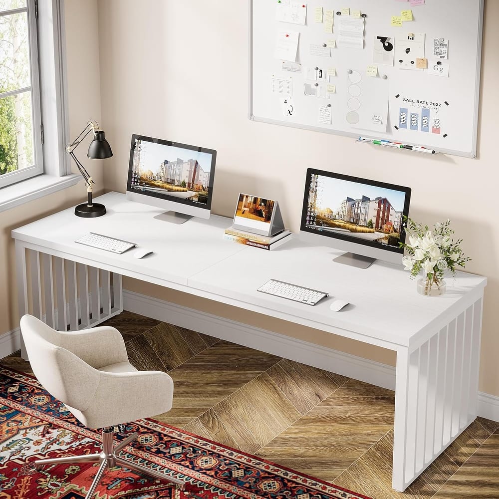 78.74" Extra Long Computer Desk, Double 2-Person Desk, Workstation Writing Study Table for Home Office