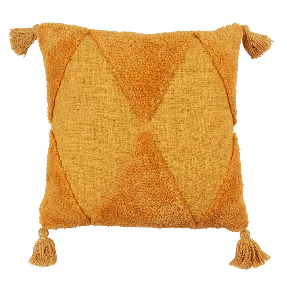 Tufted Diamond Pillow With Tassels
