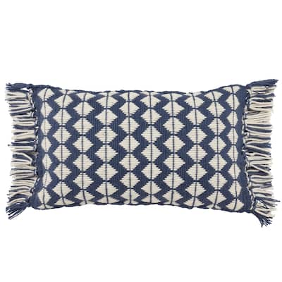 Cerulean Geometric Indoor/ Outdoor Lumbar Pillow