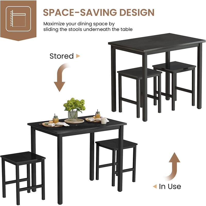 Small Dining Table Set for 2, Home Kitchen Furniture Perfect Choice, Compact and Durable, Easy Assembly