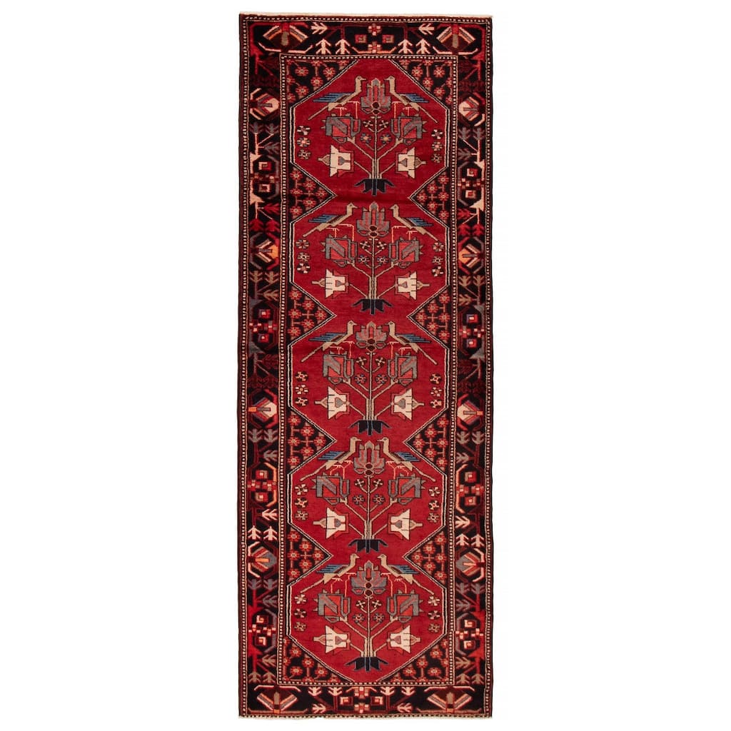 ECARPETGALLERY Hand-knotted Anadol Red Wool Rug - 3'5 x 9'6