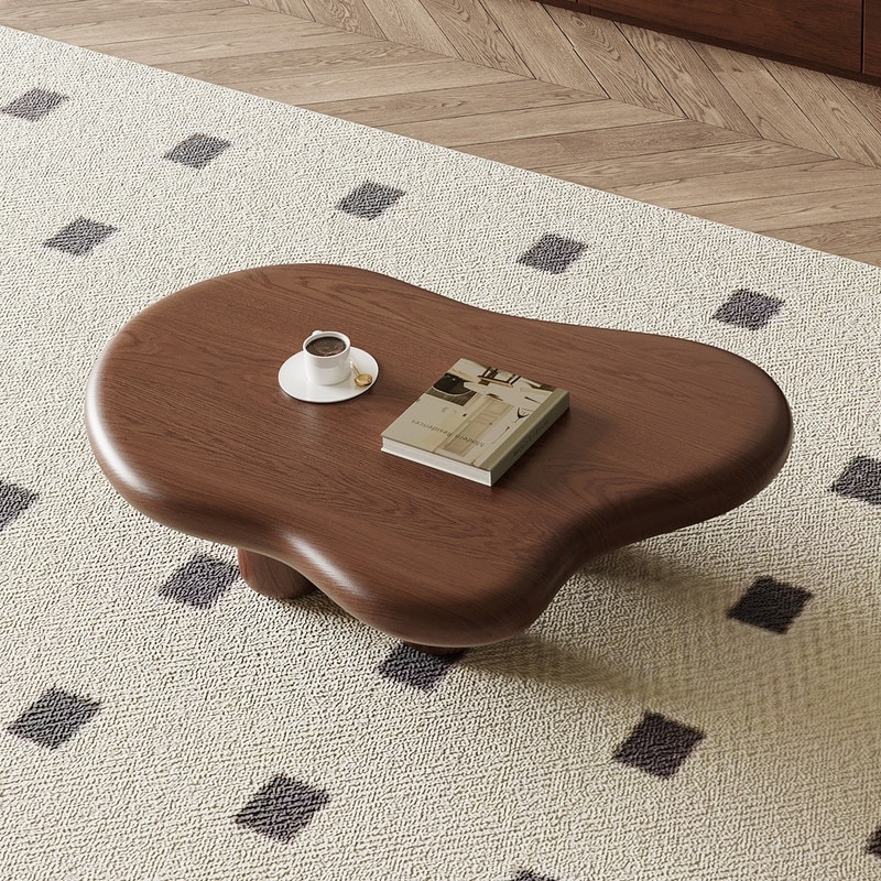 48.4" Modern Walnut Cloud Coffee Table for Living Room