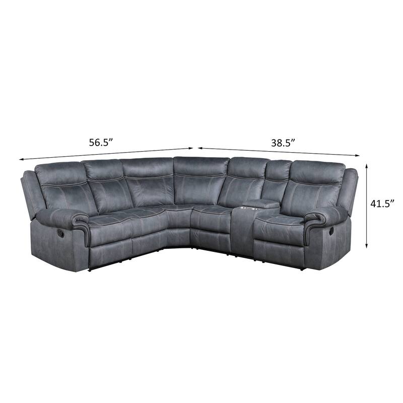 Everwell Sectional Sofa with 2 Cup Holder