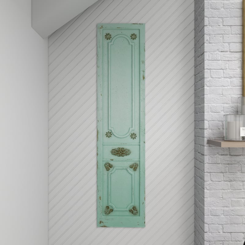 Green Wood Antique Door Scroll Home Wall Decor