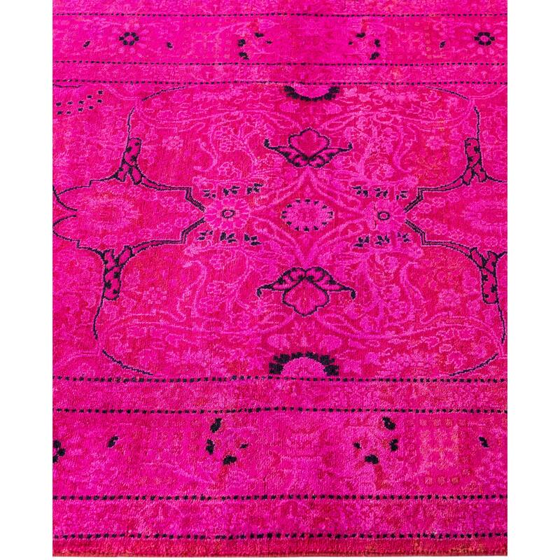Overdyed One-of-a-Kind Hand-Knotted Runner Rug - Pink - 2' 6" x 16' 1"