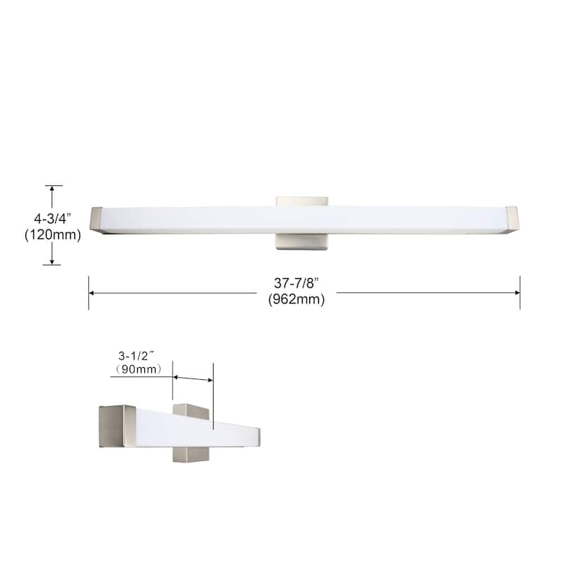 38 INCH Acrylic shade Bathroom vanity light Brush Nickel - Brush Nickel