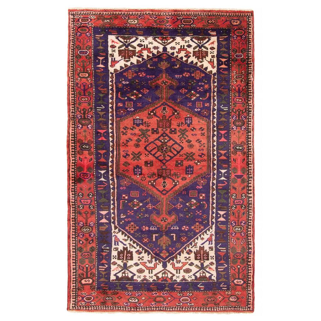 ECARPETGALLERY Hand-knotted Andelz Dark Navy Wool Rug - 3'11 x 6'7