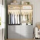 preview thumbnail 2 of 76, Kyrvo Freestanding Closet System with 3 Wooden Drawers ＆ Hanging Rod ＆ Storage Shelf, Modular Walk-in Closet Organizer Wardrobe Set of 2 - Grey