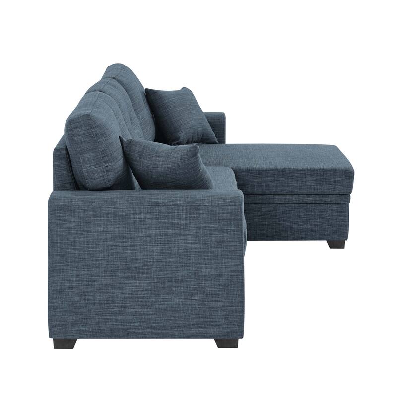 85.5'' Blue Polyester Upholstered Sleeper Sofa