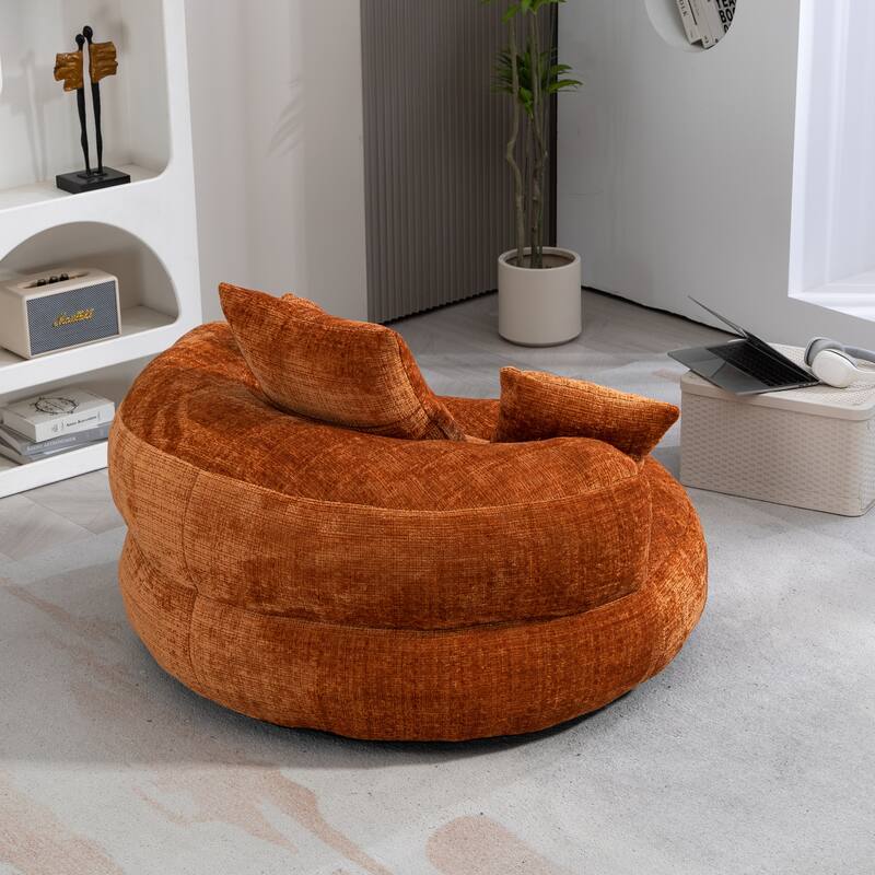 Chenille Lazy Sofa with Pillows