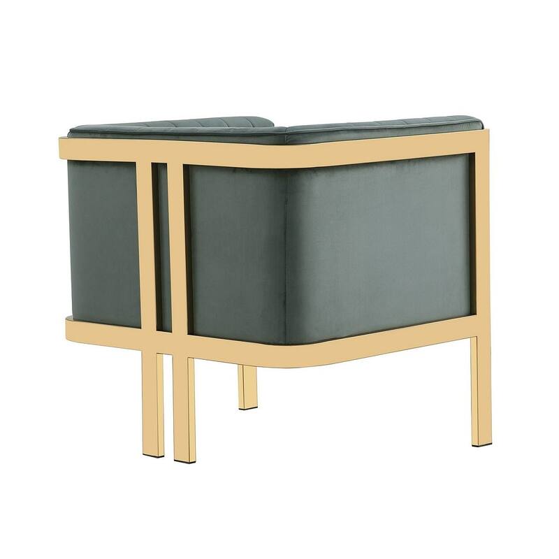 Manhattan Comfort Paramount Brass Velvet Accent Armchair (Set of 2)