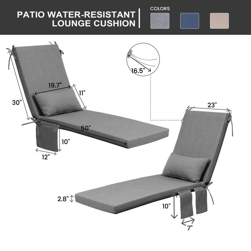 Pellebant Outdoor Lounge Chair Cushions with Pillow