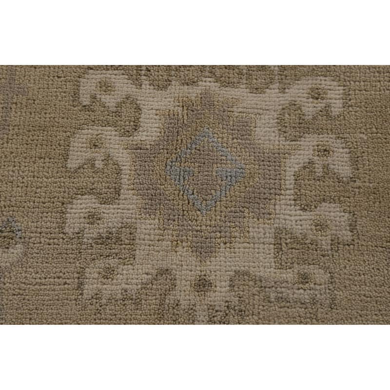 Earth Tone Oushak Area Rug Hand-Knotted Wool Carpet - 8'0"x 9'10"