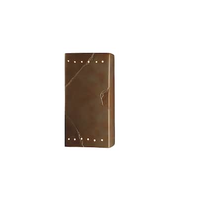 Justice Design Ambiance Tierra Red Slate Large Rectangle with Perfs Wall Sconce