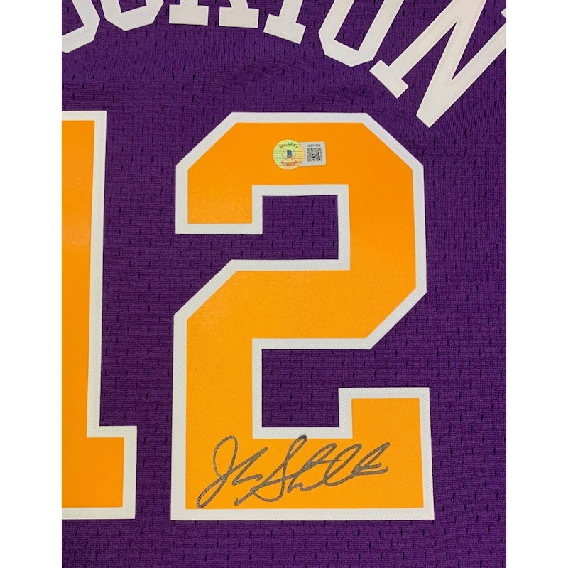 John Stockton Autographed Utah Jazz Mitchell & Ness Purple Swingman Throwback Signed Basketball Jersey Beckett COA XL
