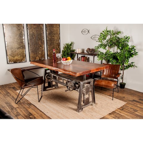 Industrial Rectangular Brown Metal and Wood Dining Table by Studio 350