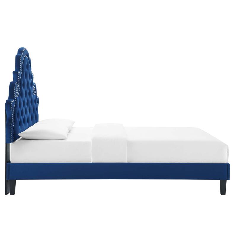 Gwyneth Tufted Performance Velvet Queen Platform Bed