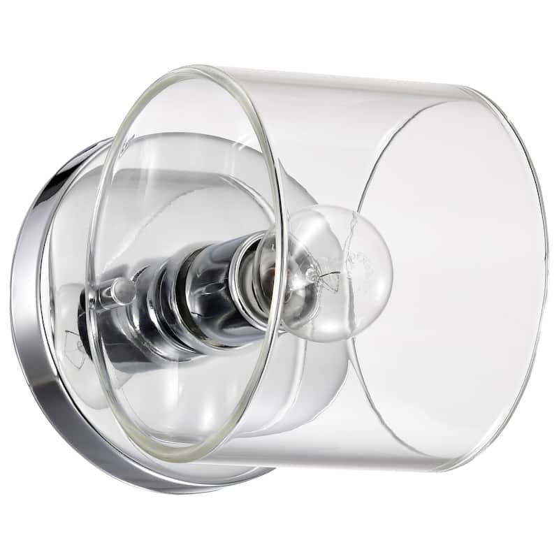 Marlowe 1 Light Vanity Polished Nickel with Clear Glass - Polished Nickel - Polished Nickel