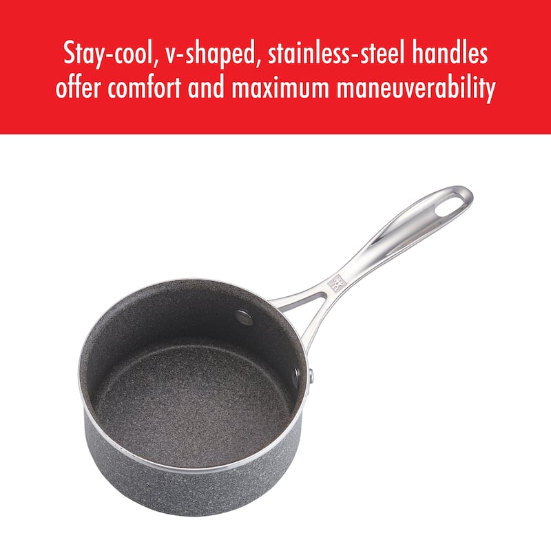 ZWILLING Vitale Aluminum Nonstick Saucepan with Lid - Gray