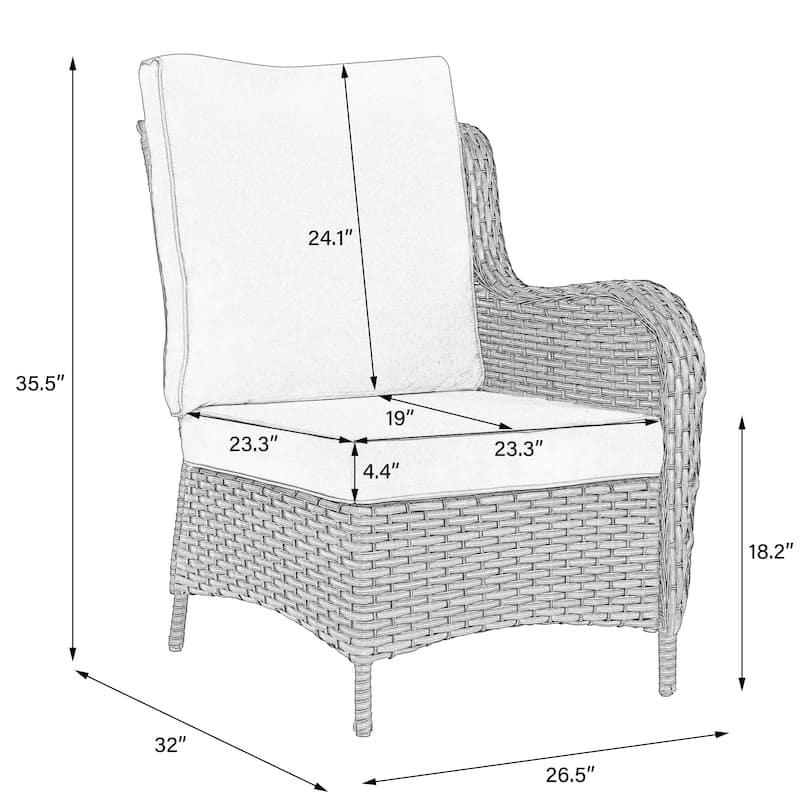 5 Pieces Outdoor Rattan Patio Furniture Set
