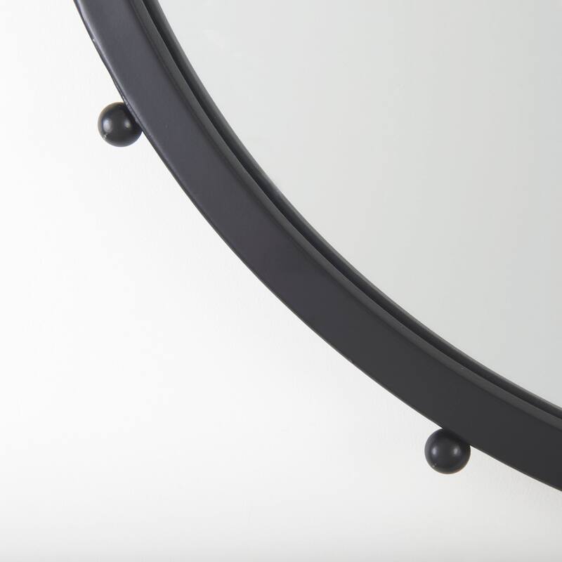 Elena Metal Beaded Frame Round Mirror