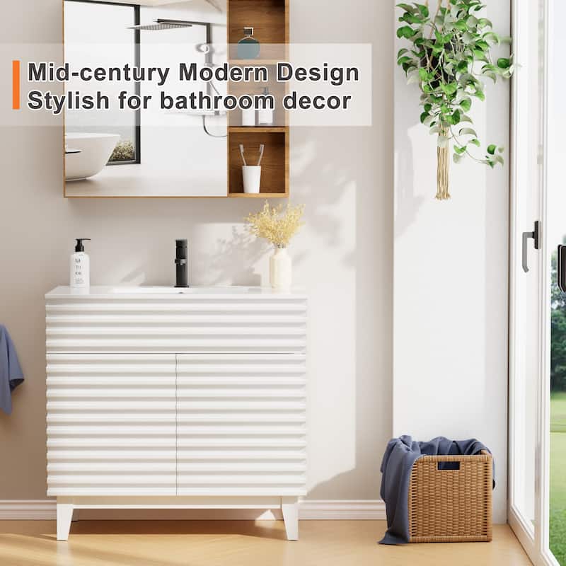 Bathroom Vanity Set W/Drop in Sink Faucet Cabinet Combo