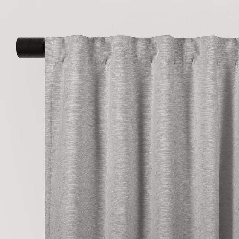 Chenille Solid Room Darkening Back Tab Single Curtain Panel