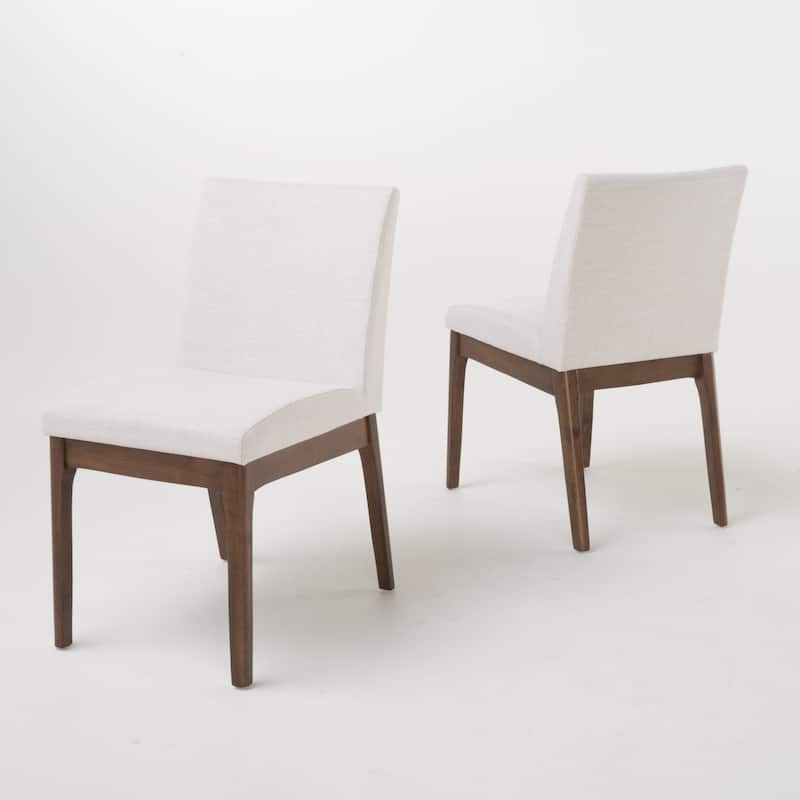 Dining Chairs Set of 2, Green Fabric Dining Chairs, Squared-off Back Kitchen Side Chairs, Kitchen Dining Room Padded Seating