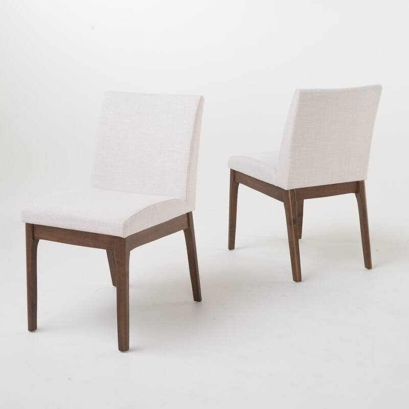 Light Beige Fabric Dining Chair Side Dining Chair Lounge Chair, 2 Set