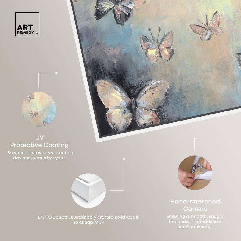 Textured Butterflies I Canvas by Art Remedy