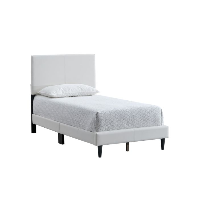Faux Leather Upholstered Bed Frame Platform Bed w/Adjustable Headboard, Wood Slats Support, No Box Spring Needed, Easy Assembly