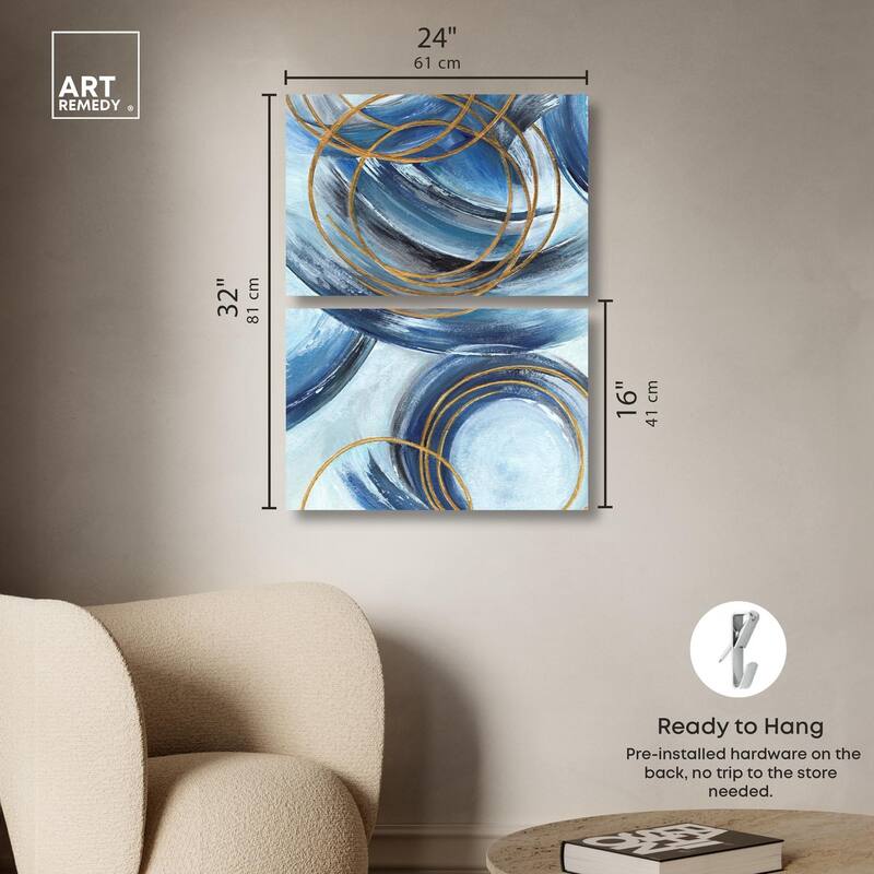 Golden Riviera Canvas Set of 2 by Art Remedy, Gallery Wrapped