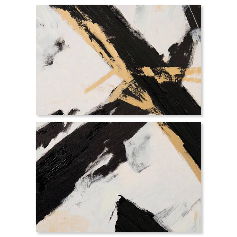 Weight of Black III Canvas Set of 2 by Art Remedy, Gallery Wrapped - 54" x 36"