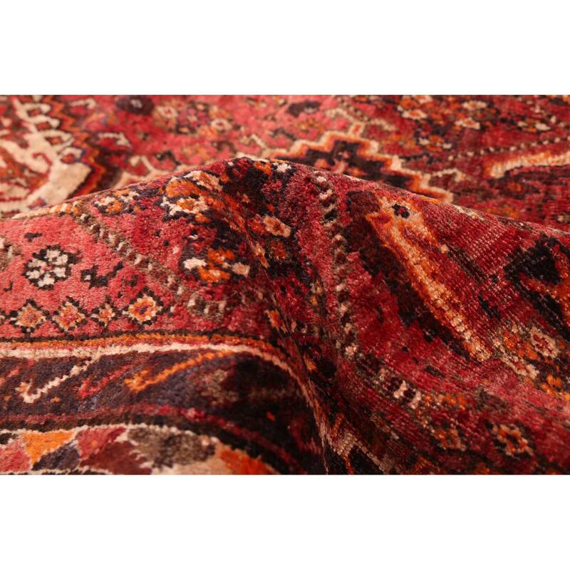 ECARPETGALLERY Hand-knotted Melis Vintage Dark Red Wool Rug - 3'7 x 7'3