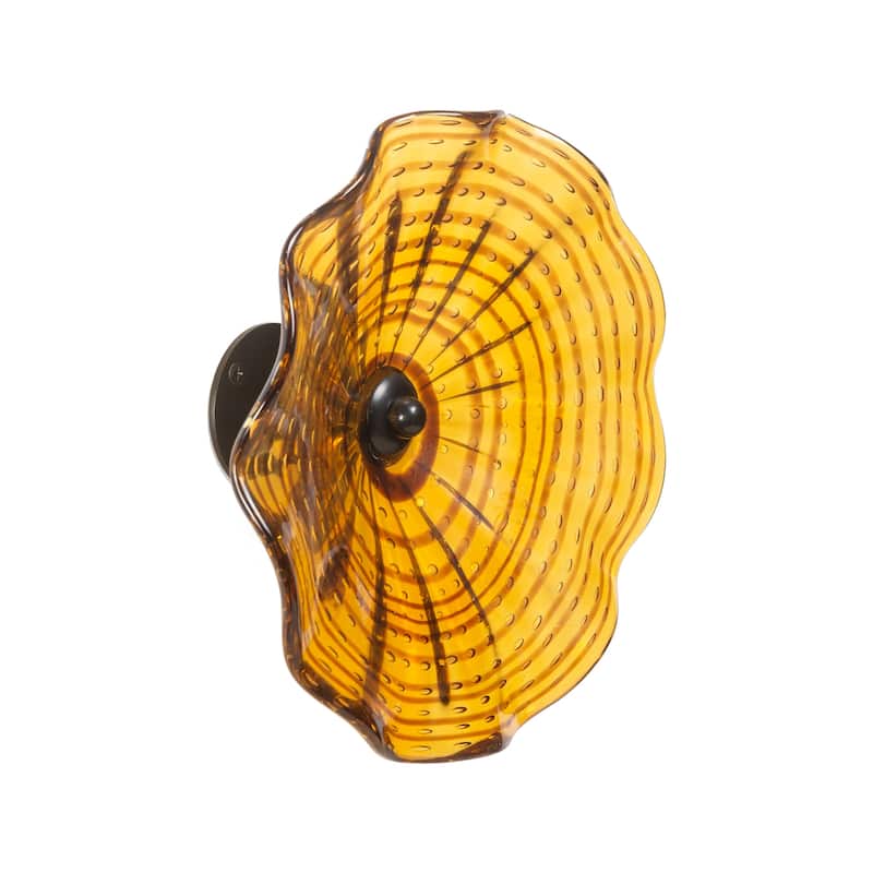 9IN Diameter Rosslyn Flower Art Glass Wall Décor