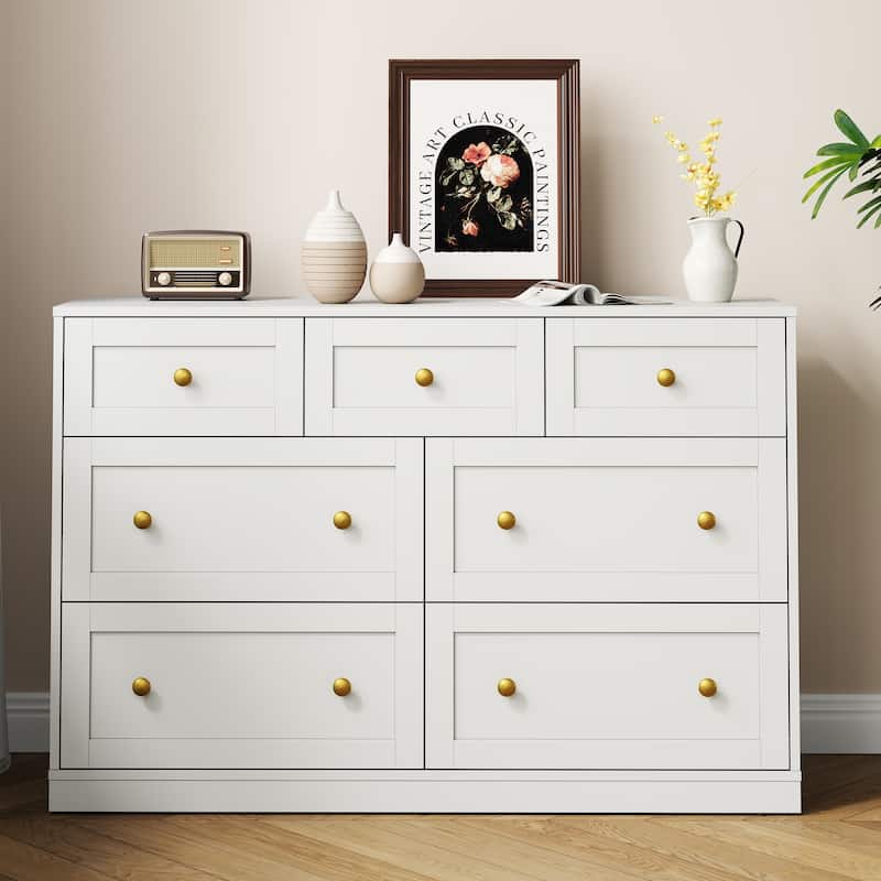 White 7-Drawer Dresser